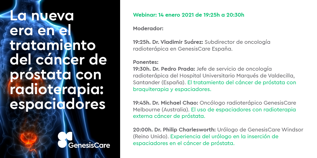 Webinar | La nueva era en el tratamiento del cáncer de próstata con radioterapia: espaciadores